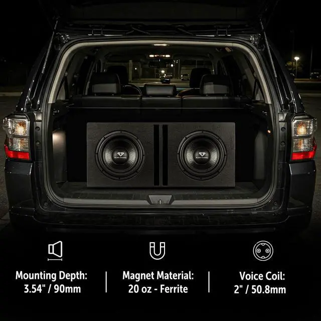 Alt view image 4 of 5 - BLACK DIAMOND DIA-10S 10" Car Subwoofer 220W RMS, 4-Ohm Single Voice Coil, Deep Bass, High-Performance Steel Basket & Foam Surround - Single