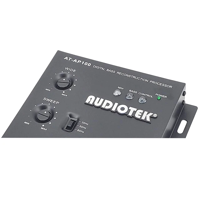 Alt view image 3 of 5 - Audiotek AT-AP100 Digital Bass Processor - 1/2 DIN Sound Restoration & Crossover for Car Subwoofers, Remote Bass Knob Input, 15V RMS Input, 13.5V Peak Output