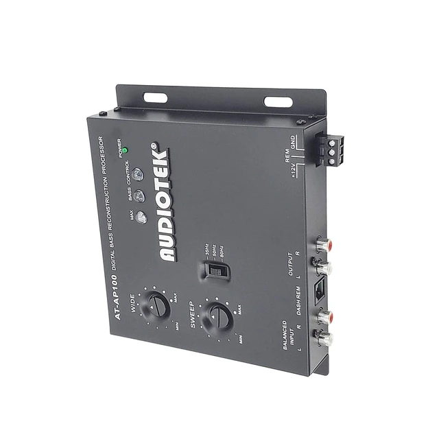 Alt view image 4 of 5 - Audiotek AT-AP100 Digital Bass Processor - 1/2 DIN Sound Restoration & Crossover for Car Subwoofers, Remote Bass Knob Input, 15V RMS Input, 13.5V Peak Output