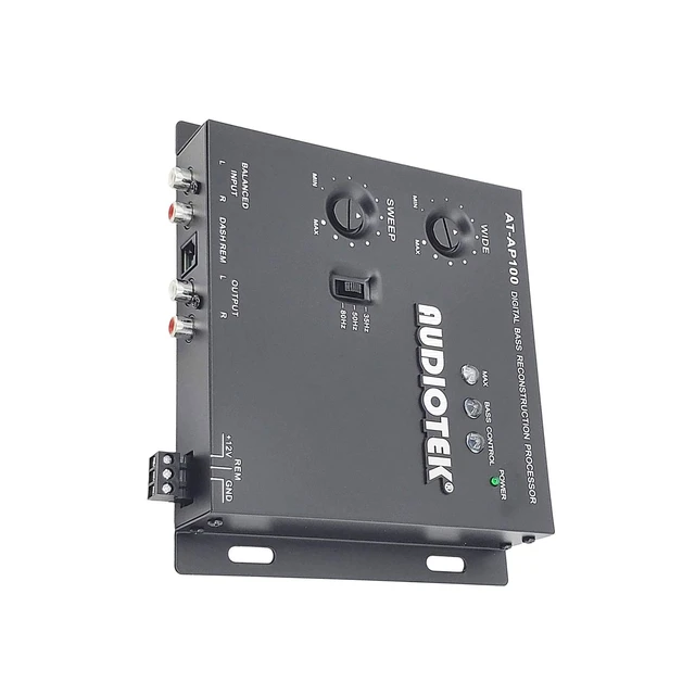 Alt view image 5 of 5 - Audiotek AT-AP100 Digital Bass Processor - 1/2 DIN Sound Restoration & Crossover for Car Subwoofers, Remote Bass Knob Input, 15V RMS Input, 13.5V Peak Output