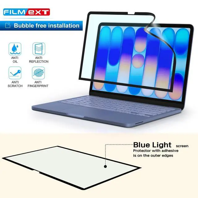 Alt view image 4 of 5 - FILMEXT Macbook Neo 13 inch Screen Protector (2026, A18 Pro),Anti-Glare Anti-Blue Light Filter Bubble Free Eye Protection Mac Neo 13"