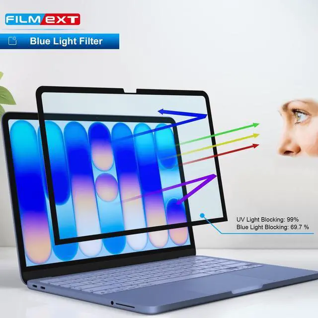 Alt view image 5 of 5 - FILMEXT Macbook Neo 13 inch Screen Protector (2026, A18 Pro),Anti-Glare Anti-Blue Light Filter Bubble Free Eye Protection Mac Neo 13"