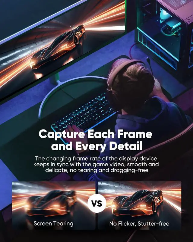 Alt view image 5 of 5 - Snowkids 8K HDMI Cable 25 FT Grey, 48Gbps Ultra High-Speed HDMI 2.1 Cables Cord, 10K 8K@60Hz, 4K@120Hz Compatible for TV/Laptop/Monitor/PS-5/X-box/Projector/Entertainment, Sound System & More