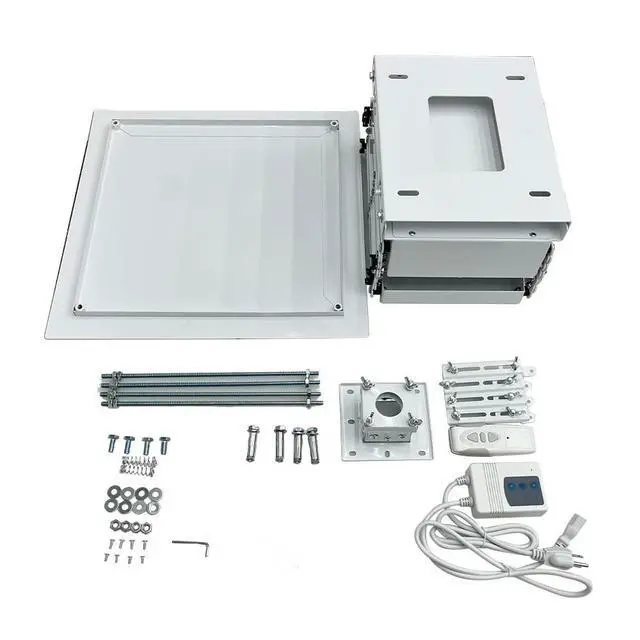 Alt view image 4 of 5 - PreAsion Electric 110V Projector Mount Ceiling Hidden Projector Mount with Wireless Remote Control 22LB Max Load for Cinema Church Running Distance 59In