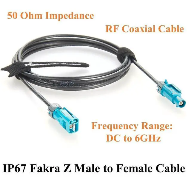 Alt view image 5 of 5 - IP67 Waterproof Rosenberger Fakra Male to Female RF Coaxial Extension Cable 59Z176-C01-Z to 59Z163-003-Z Vehicle GPS Antenna for ADAS, Camera, Infotainment, GPS Navigation (2M/6.6FT)