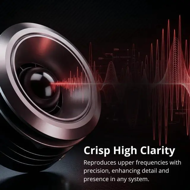 Alt view image 5 of 5 - Ciare SPL CTB25-4 1" Bullet Tweeter Speakers Pair, 4 Ohm Horn Tweeters, 250W Power, 107 dB Sensitivity, 1" Voice Coil, Shallow Mount Tweeters for Car, Motorcycle, Pillar Installs, Neodymium Magnet
