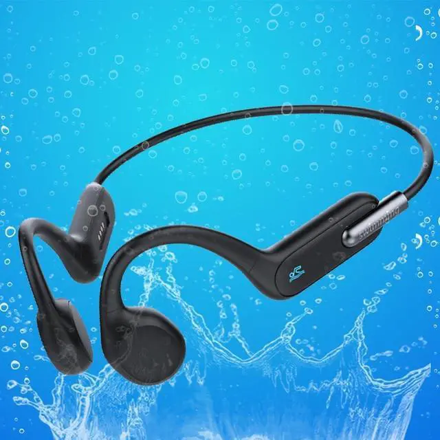 Main image of AYI Professional Swim Headphones True Bone Conduction Open Ear Headset Underwater MP3 Player Built-in 32G Memory IP68 Waterproof Bluetooth Earphone for Driving Bicycling Running Skiing-X6 Black