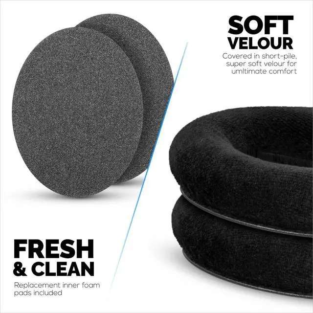 Alt view image 4 of 5 - Replacement Earpads for Sennheiser HD598 (CS/SE/SR), HD599, HD558, HD518, HD595, HD569, HD579, HD560, HD555, HD515, HD559 Headphones, Soft Velour, Extra Comfort, by Brainwavz (Black)