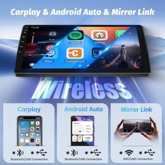 Alt view image 5 of 5 - 8 Core 4+64G Car Radio for Toyota Yaris 2012 2013 2014 2015 2016 2017, 9 inch 1280 * 720 Touch Screen for Yaris Car Stereo with CarPlay Android Auto Bluetooth 5.0 32EQ DSP FM RDS Mirror Link SWC