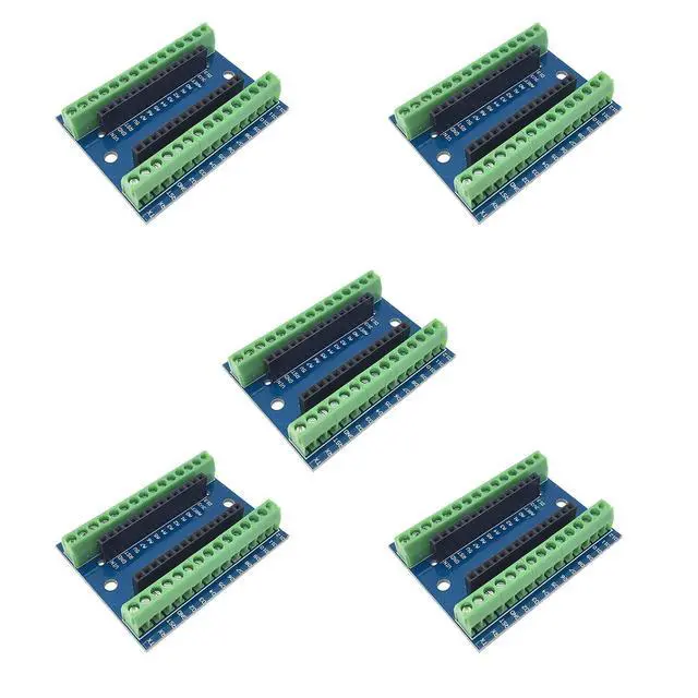 Alt view image 3 of 4 - hiBCTR 10-Pack Nano V3.0 Kit: 5X ATmega328P Controller Boards with Type-C USB & CH340 + 5X IO Expansion Shield Boards for Nano Projects