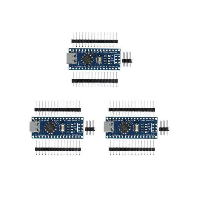 Alt view image 4 of 4 - hiBCTR 10-Pack Nano V3.0 Kit: 5X ATmega328P Controller Boards with Type-C USB & CH340 + 5X IO Expansion Shield Boards for Nano Projects