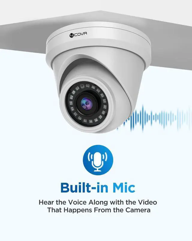 Alt view image 4 of 5 - 4COVR 5MP PoE Security IP Camera Outdoor IP67, Wired Surveillance Dome Camera with Smart Human/Vehicle Detection, 110 Wide View Angle 2.8mm Lens, 18Pcs IR LED 100ft HD Night Vision, LY97AX5MA