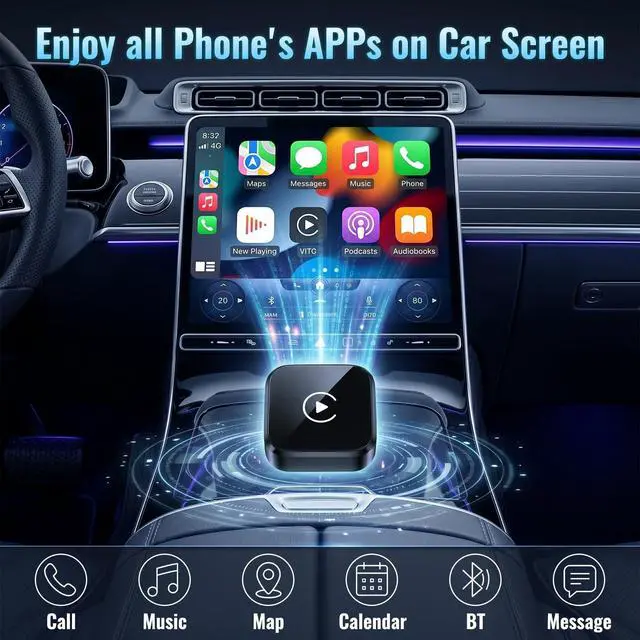 Alt view image 4 of 5 - 2 in 1 CarPlay Android Auto Adapter Mini USB for iPhone iOS10+ Android11+