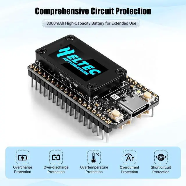 Alt view image 3 of 5 - 2 Sets WiFi LoRa 32 V4 ESP32 Development Board with OLED Display, GPS Module, 27dBm SX1262 Chip, 868 MHz Antenna, Compatible with Arduino IDE for IoT & LoRaWAN Projects