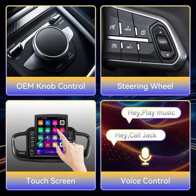 Alt view image 5 of 5 - Android 14 Car Stereo Radio Head Unit Compatible with Kia Sorento 2016 2017 2018 2019 2020 9.7" Touch Screen Audio Receiver with CarPlay & Android Auto GPS WiFi Buletooth Back Camera FM GPS 2+64G