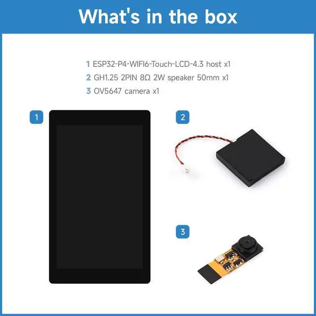 Alt view image 2 of 5 - KLAYERS ESP32 P4 WF Development Board,Come with LCD 4.3inch, 480 800 Resolution, 5-Point Touch, Onboard Audio Codec Chip, Supports W-F6 and BLE 5,with OV5647 Camera