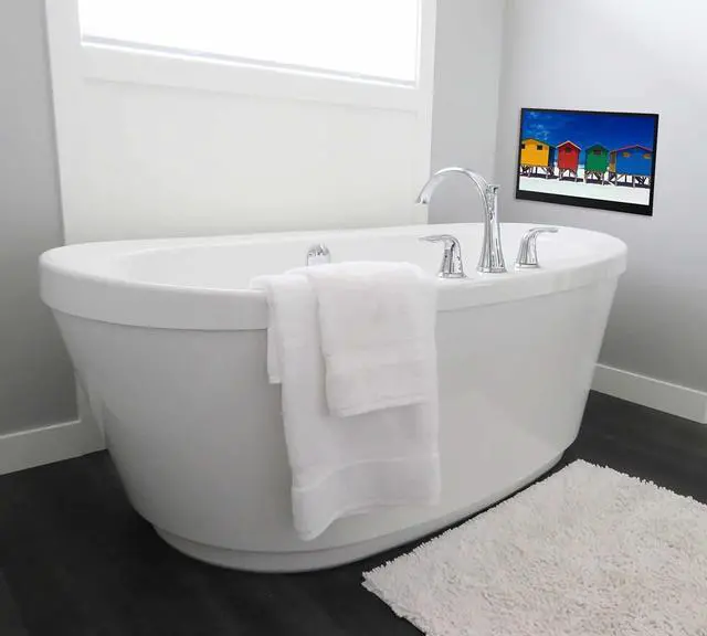 Alt view image 2 of 5 - elecsung 18.5 inch Smart Black TV for Bathroom,Waterproof TV ATSC Tunner Android 11.0 for Hotel/Kitchen,Built-in Speakers,Wi-fi and Bluetooth,B185,Model 2026