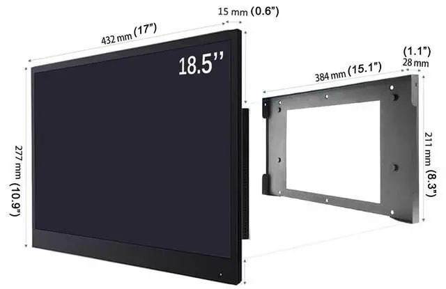 Alt view image 5 of 5 - elecsung 18.5 inch Smart Black TV for Bathroom,Waterproof TV ATSC Tunner Android 11.0 for Hotel/Kitchen,Built-in Speakers,Wi-fi and Bluetooth,B185,Model 2026