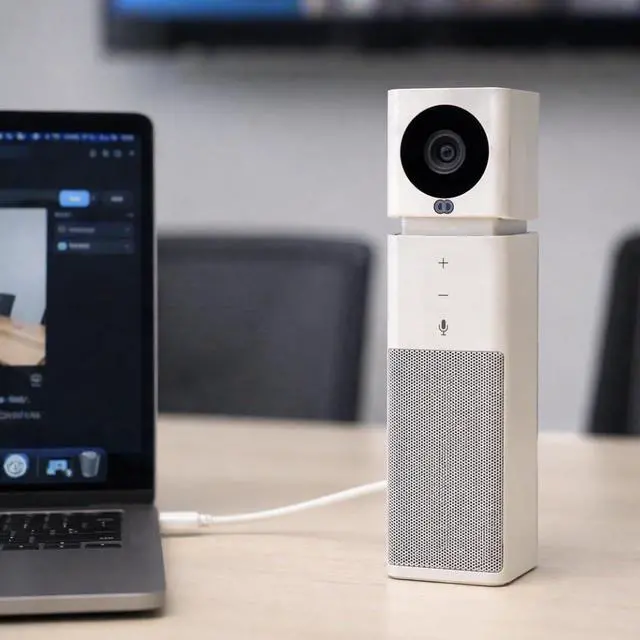 Alt view image 5 of 5 - Boom UNO Full HD 1080p Conference Camera & Video Bar, 120 Wide Angle Lens, Full Duplex Speaker & Noise Reducing Mic, USB Plug & Play for Zoom, Teams & Google Meet (White)