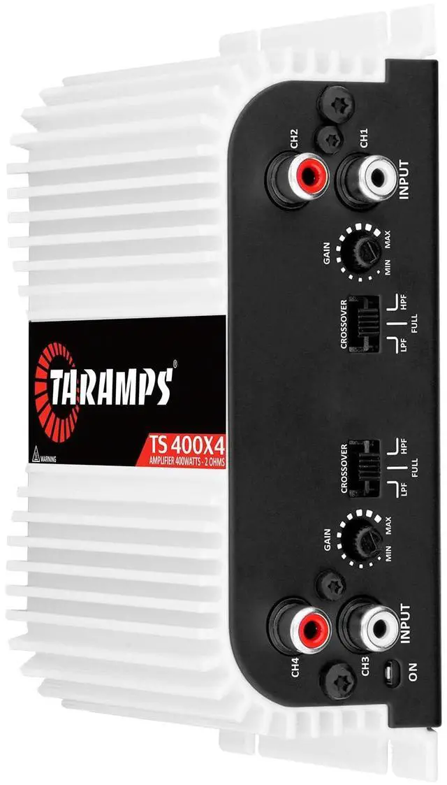 Alt view image 3 of 5 - Taramps TS 400x4 400 watts RMS 4 Channels Full Range Car Audio Amplifier, 2 Bridged Channels, RCA Input Class D, Output Power, Multichannel Amplifier System, Small - TS400X4