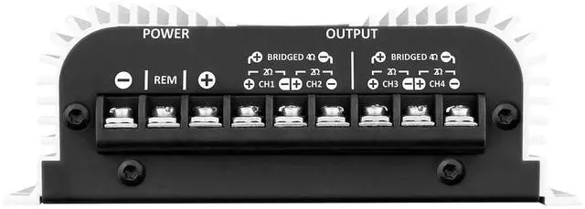 Alt view image 4 of 5 - Taramps TS 400x4 400 watts RMS 4 Channels Full Range Car Audio Amplifier, 2 Bridged Channels, RCA Input Class D, Output Power, Multichannel Amplifier System, Small - TS400X4