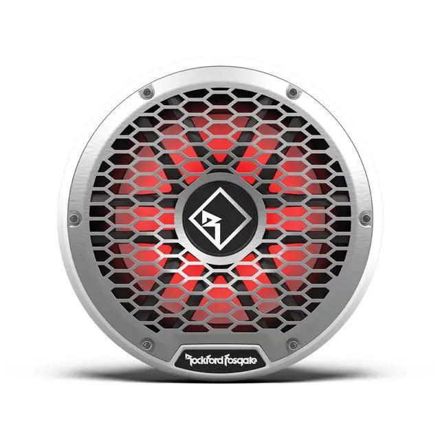 Alt view image 2 of 5 - Rockford Fosgate M2D4-10I-G2 Color Optix 10" DVC 4-Ohm Infinite Baffle Multicolor LED Lighted Marine Subwoofer 400 Watts RMS / 1600 Watts Peak - White/Stainless