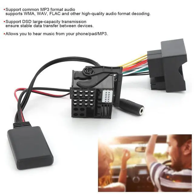 Alt view image 2 of 5 - Qqmora AUX Adapter 5.0 Wireless Car Audio Adapter with Microphone High Fidelity Sound Quality for E60 E63 E64 E65 E66 E87 Series Plug and Play Easy Installation