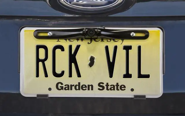 Alt view image 3 of 5 - Rockville RBC5B Black Metal License Plate Backup Camera, 420TVL, Night Vision, 170 Wide View, Distance Lines, Waterproof, for Parking and Towing