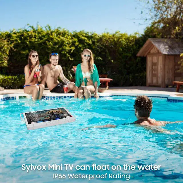 Alt view image 2 of 5 - SYLVOX 15.6'' Portable Smart TV 12 Volt Television, 10000mAH Battery Powered IP66 Waterproof Dual Speakers Wireless WiFi 300nits Small Outdoor TVs, for RV Camping Pool Bathroom Kitchen Bedroom