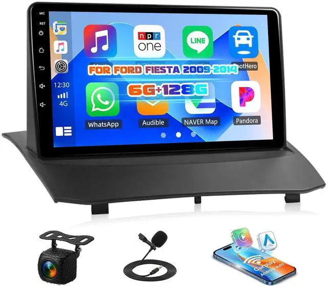 Main image of SIXWIN Android 13 6G+128G Car Stereo for Ford Fiesta 2009-2014 9 Inch Touch Screen Car Radio with CarPlay Android Auto Bluetooth Weather Forecast 59UI GPS Navigation WiFi Network Radio 32EQ