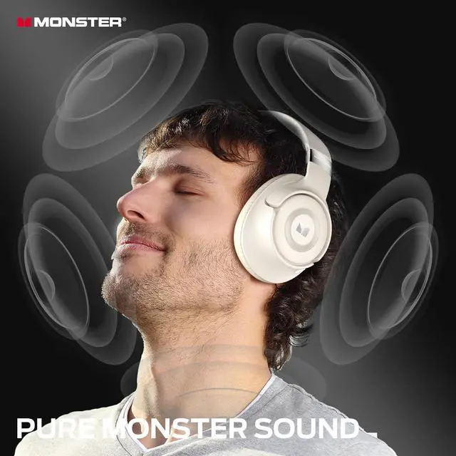 Alt view image 2 of 5 - Monster Persona SE ANC Active Noise Cancelling Headphones, Over Ear Bluetooth Headphones Wireless, 60H Playtime, HiFi Stereo Audio, Deep Bass, Built-in Mic, Memory Foam Ear Cups for Home (White