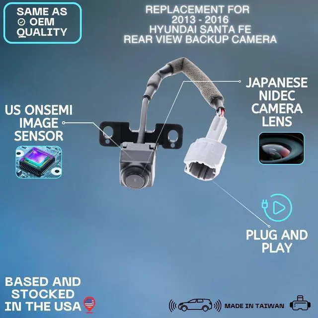 Alt view image 2 of 5 - Backup Camera Replaces for 2013 2014 2015 2016 Hyundai Santa FE OE Part # 95760B8150