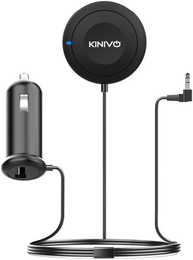 Main image of Kinivo BTC450 Bluetooth Car Kit (Hands-Free, AUX Bluetooth Adapter for Cars with Ground Loop Noise Isolator, 3.5mm Aux Input, Apt-X)
