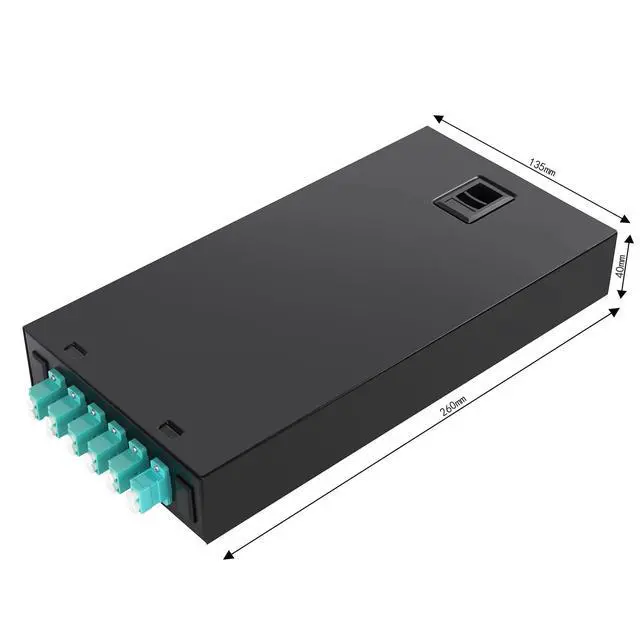 Alt view image 4 of 5 - OFCN Wallmount Box Fiber Optic Terminal encloure 12 Strand Duplex LC MM OM3 10G pigtials and 6 pcs Duplex Adaptor Loaded