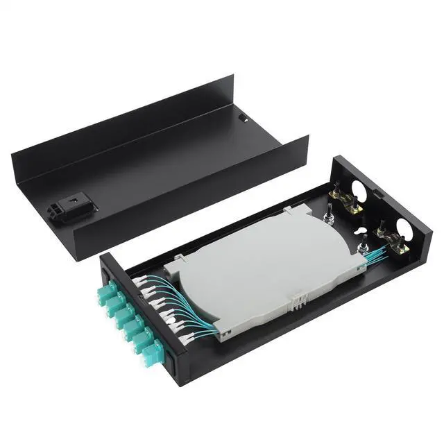 Alt view image 5 of 5 - OFCN Wallmount Box Fiber Optic Terminal encloure 12 Strand Duplex LC MM OM3 10G pigtials and 6 pcs Duplex Adaptor Loaded