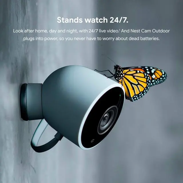 Alt view image 2 of 5 - Google Nest Cam Outdoor - 1st Generation - Weatherproof Camera - Surveillance Camera with Night Vision - Control with Your Phone