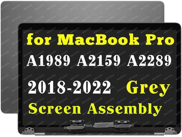 Main image of MVCTOYH A1989 A2159 A2289 Screen Replacement for MacBook Pro Retina A1989 A2159 A2289 LCD Screen Display Assembly 2018 2019 2020 Year EMC 3358 EMC 3214 EMC 3301 EMC 3456 (Space Gray)