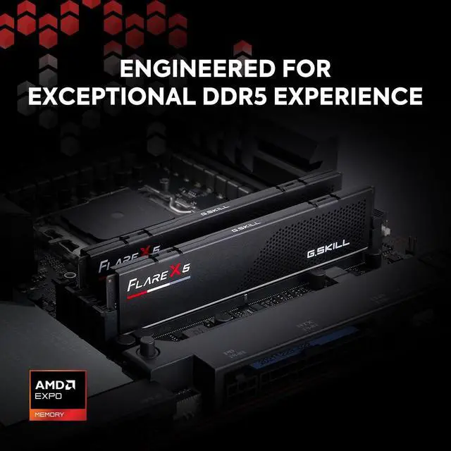 Alt view image 2 of 5 - G.SKILL Flare X5 Series DDR5 RAM (AMD Expo) 16GB (2x8GB) 6000MT/s CL30-38-38-96 1.35V Desktop Computer Memory U-DIMM - Matte Black (F5-6000J3038F8GH2-FX5)