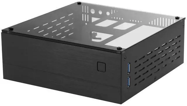 Main image of Goodisory A01 Aluminum Mini-ITX HTPC Desktop Computer Chassis (Black Tempered Glass)