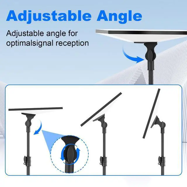 Alt view image 3 of 5 - Starlink Mini Tripod Mount with Adapter, 270 Tilt Angle Adjustable Starlink Mini Kit, Height Adjustable Starlink Mount, Ground Nail Design, for Outdoor Camping, Travel, Rv (Balck)