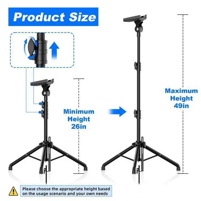 Alt view image 4 of 5 - Starlink Mini Tripod Mount with Adapter, 270 Tilt Angle Adjustable Starlink Mini Kit, Height Adjustable Starlink Mount, Ground Nail Design, for Outdoor Camping, Travel, Rv (Balck)
