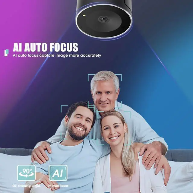 Alt view image 2 of 5 - QijiaView 4K Webcam, UHD CMOS Sensor, Noise Canceling Mic, AI Autofocus, Adjustable FOV, Built-in Privacy Cover, Works for Teams, Zoom, Google Meet, PC/Mac/Laptop/MacBook/Tablet
