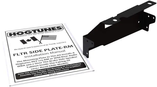 Main image of Hogtunes FLTR Side Plate-RM Amplifier Mounting Plate, Fits 2015-2024 Harley-Davidson Road Glide Models