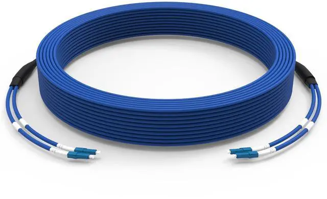 Main image of RERBO Armored Fiber Optic Cable, LC/UPC to LC/UPC Outdoor Single Mode Duplex 9/125 Fiber Patch Cable 3.0mm 50M(164ft) LSZH