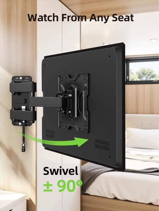 Alt view image 5 of 5 - USX MOUNT UL Listed RV TV Mount for Most 17-43inch TV - Lockable Full Motion RV TV Wall Mount for Camper, Trailer, Motorhome - Swivel Tilt Bracket for Truck Boat, 44 lbs Capacity, VESA 200mm