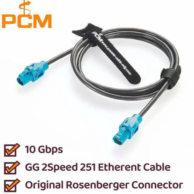 Alt view image 2 of 5 - Rosenberger E6K10A-1CAZ5-Z H-MTD Vehicle Automotive Ethernet Cable 10Gbps 100/1000BASE-T1 H-MTD Female to Female Shielded LCA-101-1000-Z-Z Cable for ADAS, Telematics, Autonomous Driving (1M/3.28FT)