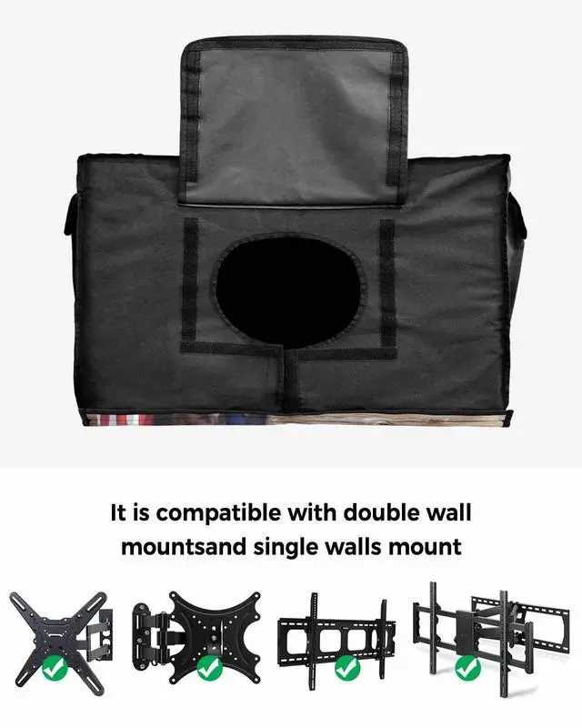 Alt view image 4 of 5 - DecorLovee American Flag Outdoor TV Cover 30 to 32 Inches Weatherproof & Waterproof, Vintage Blue Red USA Flag Outdoor TV Enclosure with Remote Control Pocket, Eagle TV Screen Protectors for TV