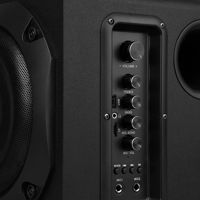 Alt view image 4 of 5 - 2.1 Computer Speakers with Subwoofer, 100W RMS, Bluetooth 5.3, Black
