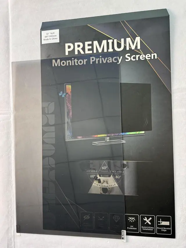 Alt view image 3 of 5 - DEJIMAX 32 Inch Curved Computer Privacy Screen Filter for 16:9 Widescreen Computer Screen Protector Computer Screen Privacy Shield Anti Glare and Blue Light