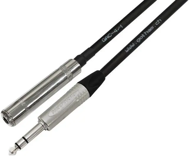 Alt view image 5 of 5 - WORLDS BEST CABLES 25 Foot - Gotham GAC-4/1 Star-Quad Stereo Headphone Extension Cable & Neutrik TRS Plug to Neutrik-Rean inch 3-Pole Jack + 3.5 mm Plug to inch Jack Adapter - Custom Made
